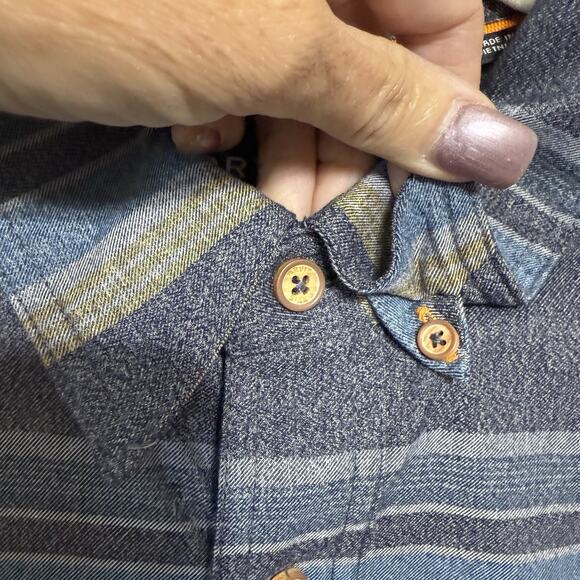 Orvis Active Fit Shirt Men’s L Blue Stripe Long Sleeve Button Down Performance - Picture 5 of 11